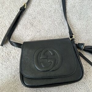 GG inspired leather crossbody bag